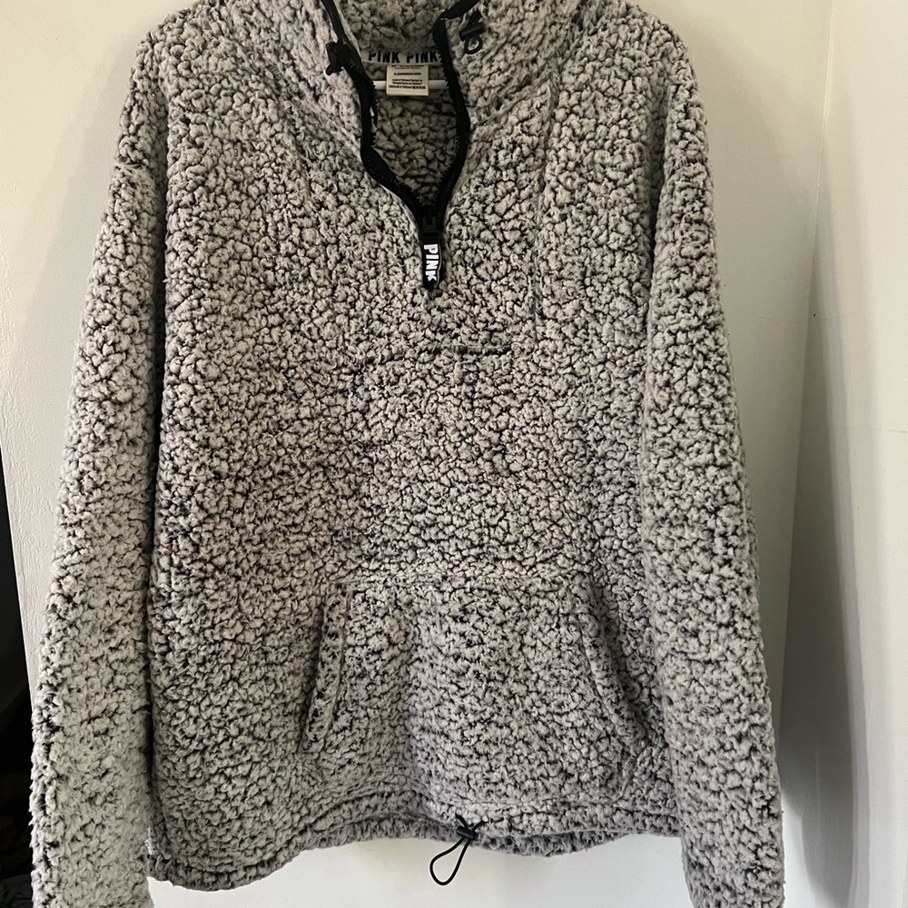 Women's Gray PINK by Victoria Secret Sherpa Sweater
